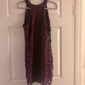 Brand New - Love Poem Burgundy Lace Mini Dress